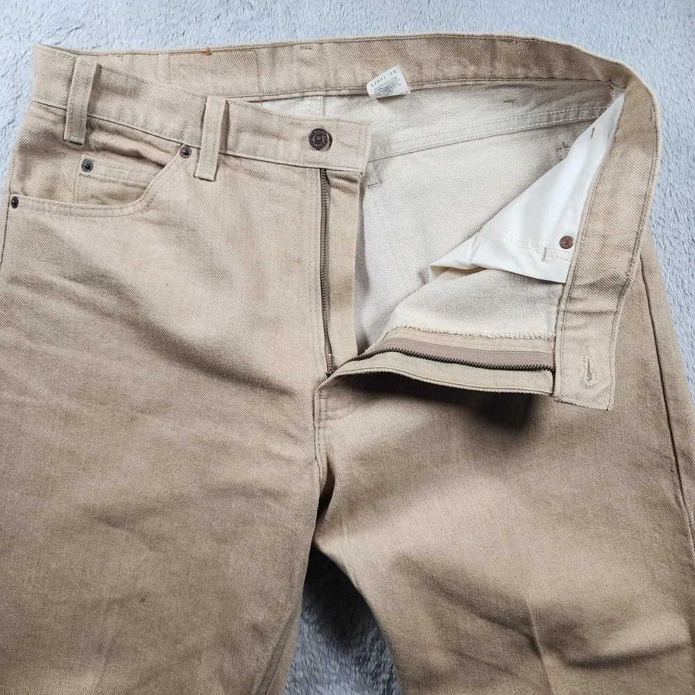 VINTAGE Levis 550 Jeans Men 36x32 (Fits 34x33) Beige Sandstone Orange Tab USA 90